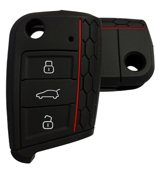 Volkswagen Golf 7 Skoda Octavia A7 Seat MQB Silikon Anahtar Kılıfı Kumanda Kılıfı Oto Anahtarlık ürün görseli