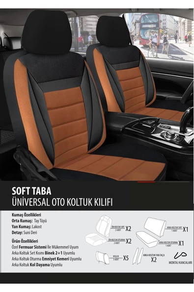 Audi V8 Koltuk Kılıfı Soft Taba