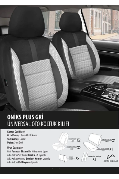 Audi A4 Koltuk Kılıfı Oniks Plus Gri