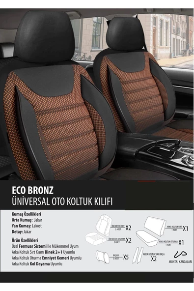 Opel Corsa Koltuk Kılıfı Eco Bronz