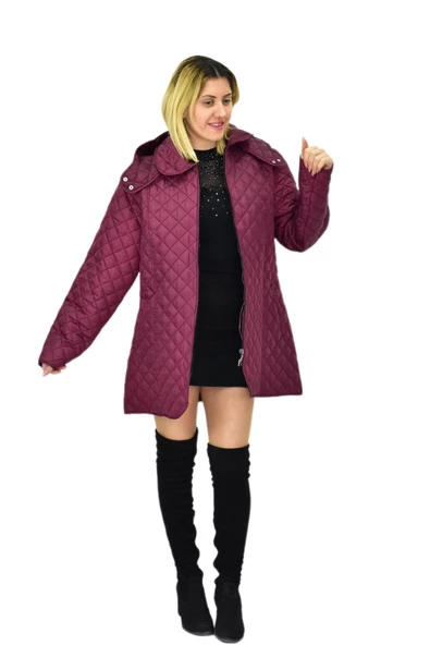 Kadın Kapitone Kapüşonlu Mont  BGL-ST04113 - 6