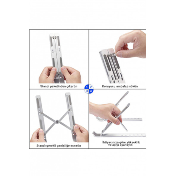 Mühlen N29-3 Ergonomik Taşınabilir Katlanır Pc Tablet Standı - 6