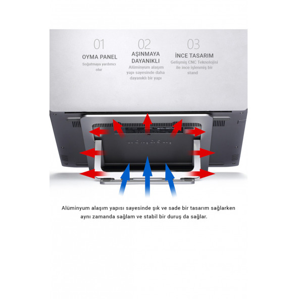 Mühlen N24-3 Ergonomik Taşınabilir Dizüstü Bilgisayar Standı - 7
