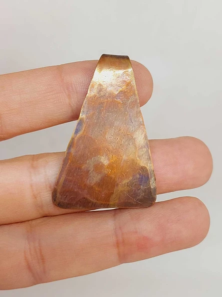 Otantik El Yapımı Üçgen Bakır Kolye Ucu - 2