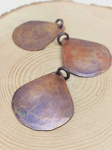 Otantik El Yapımı Damla Bakır Kolye Ucu - 3