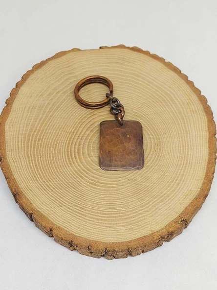 Otantik El Yapımı Plaka Bakır Anahtarlık - 4