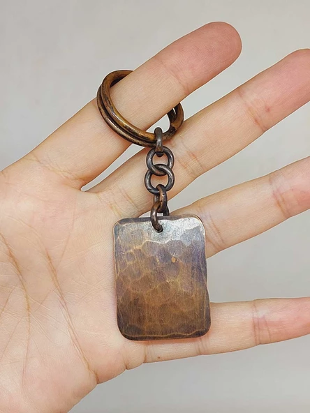 Otantik El Yapımı Plaka Bakır Anahtarlık - 5