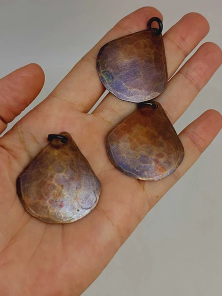 Otantik El Yapımı Damla Bakır Kolye Ucu - 6