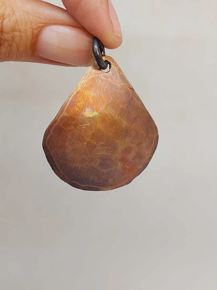 Otantik El Yapımı Damla Bakır Kolye Ucu - 2