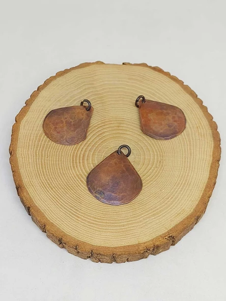 Otantik El Yapımı Damla Bakır Kolye Ucu - 4