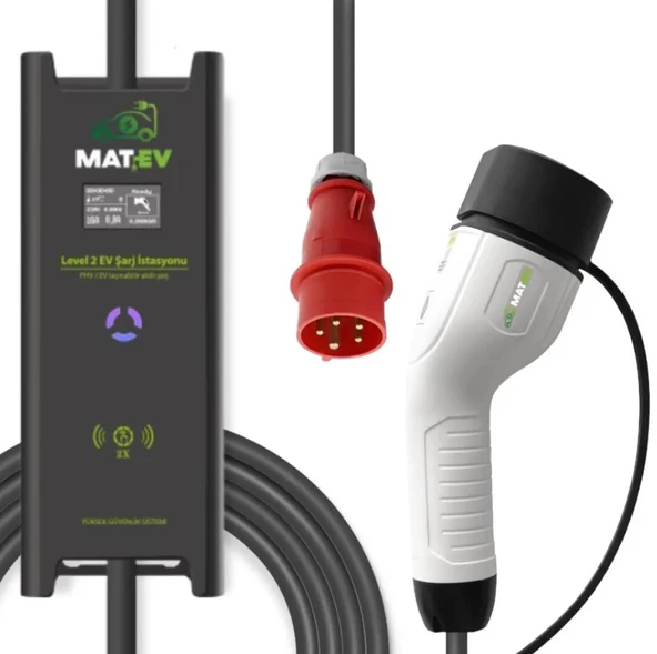MatEV Şarj MZ-AC-22kW-P-32A Taşınabilir Şarj İstasyonu Çanta Hediyeli - 3