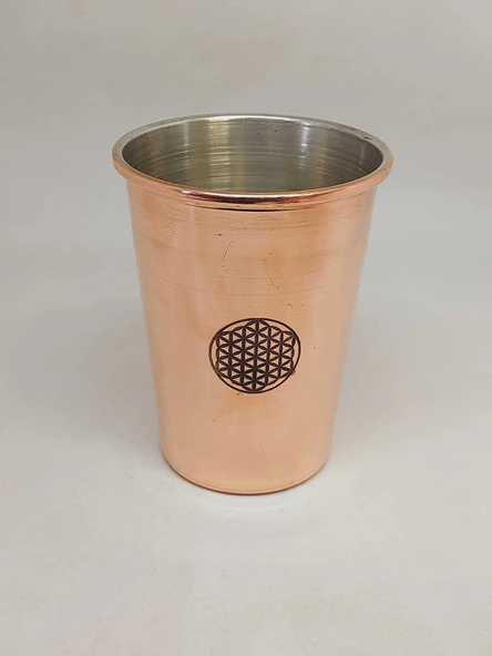 Otantik El Yapımı Yaşam Çiçeği Desenli Bakır Bardak (55540) - 7