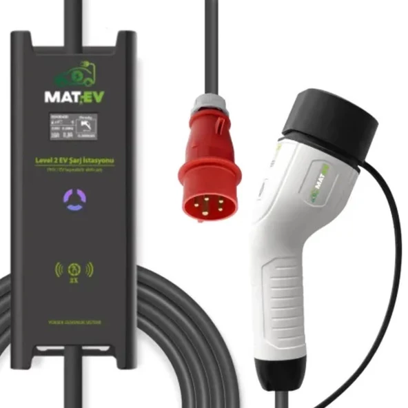 MatEV Şarj MZ-AC-11kW-P-16A Taşınabilir Şarj İstasyonu