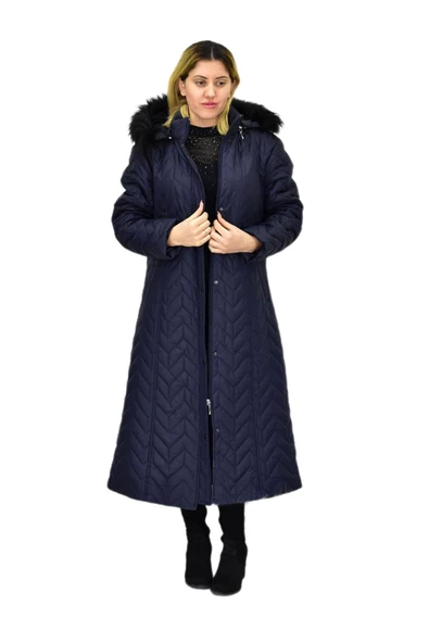 Kadın Kapitone Kapüşonlu Uzun Mont BGL-ST04060 - Resim 9