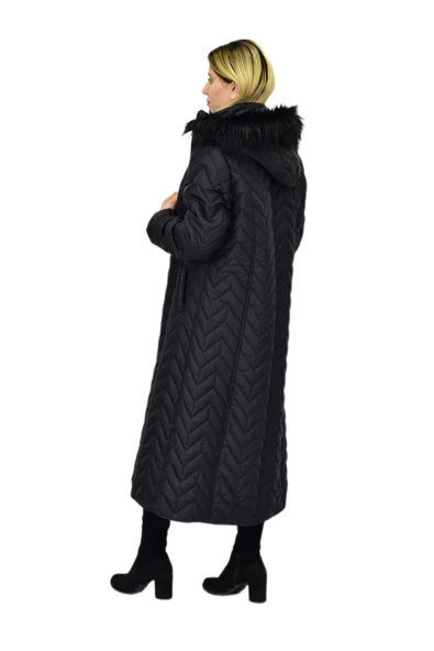 Kadın Kapitone Kapüşonlu Uzun Mont BGL-ST04060 - Resim 12