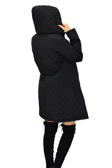 Kadın Kapitone Kapüşonlu Mont BGL-ST04062 - Resim 10