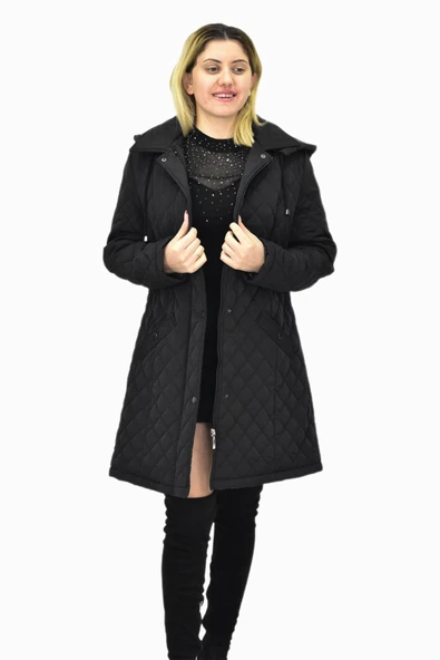 Kadın Kapitone Kapüşonlu Mont BGL-ST04062 - Resim 2