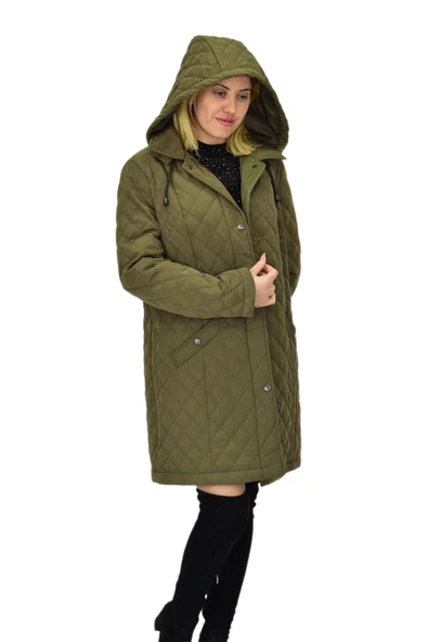 Kadın Kapitone Kapüşonlu Mont BGL-ST04062 - Resim 9