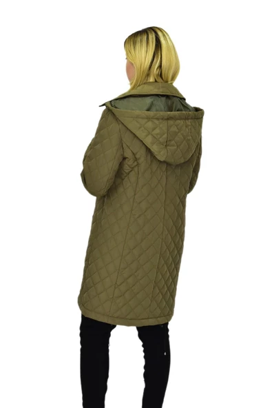 Kadın Kapitone Kapüşonlu Mont BGL-ST04062 - Resim 11