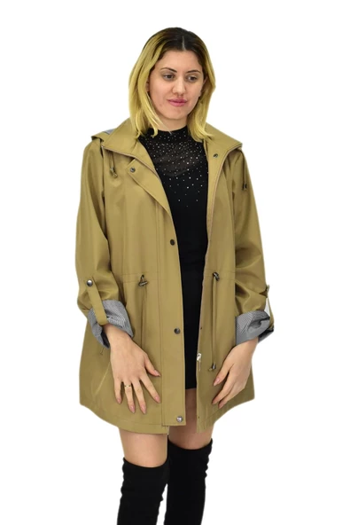 Kadın Mevsimlik Kapüşonlu Mont BGL-ST04063 - Resim 8