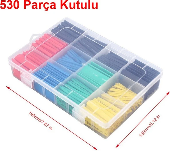 Makaron Seti 530 Adet Kutusuz Daralan Isı Polyolefin Boyutlu Set - 5