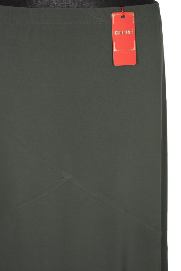 Hesna Kadın Bensu Sandy Penye Çapraz M. Astarsız Haki Etek - 2