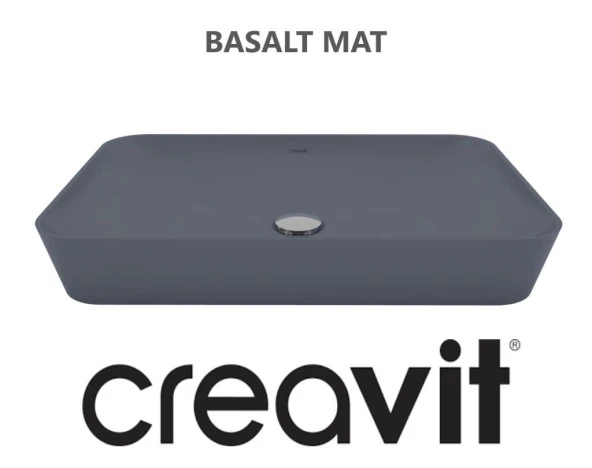 Creavit UL060 60 Cm Basalt Mat Ultra Lavabo Dikdörtgen Çanak Tipi