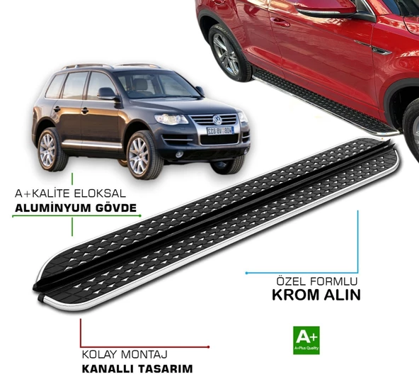 TOUAREG 2002 2003 2004 2005 2006 2007 2008 2009 2010 2011 2012 2013 2014 2015 2016 2017 2018 ARACA ÖZEL YAN BASAMAK ürün görseli 1