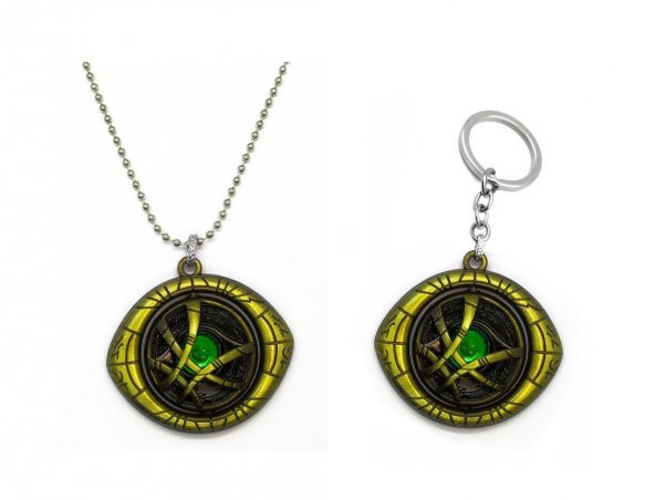 Dr Strange Marvel Avengers Metal Zincirli Kolye Ve Anahtarlık Set