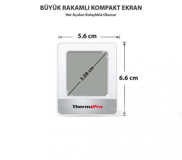 Thermopro Tp49w Mini İç Mekan Dijital Isı Ve Nem Ölçer Termometre - 7