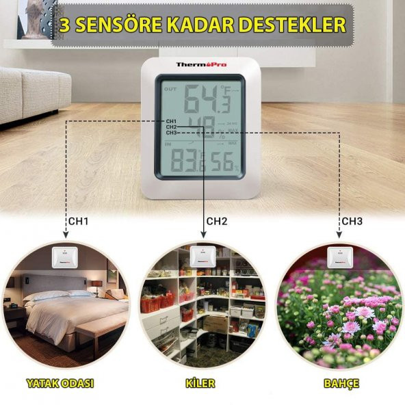 Thermopro Tp60s Wifi İç-Dış Mekan Dijital Isı Ve Nem Ölçer - 5