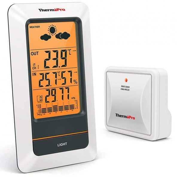ThermoPro TP67A Wifi İç-Dış Mekan Dijital Isı,Nem,Basınç Ölçer