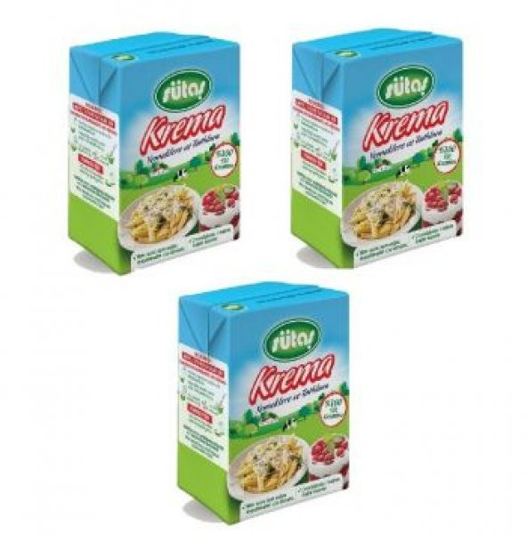Sütaş Yemeklik Krema 200 Ml x 3 Adet