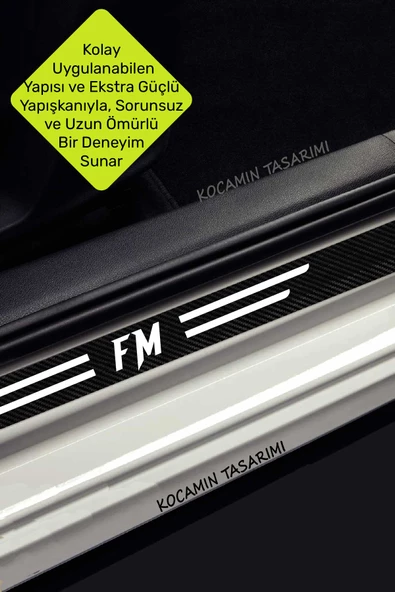 Volvo FM Kapı ve Bagaj Eşiği Koruyucu Karbon Folyo Çizik Önleyici Sticker Seti FM Yazılı - 5