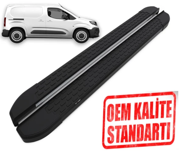 PARTNER KISA ŞASE 2019 2020 2021 2022 2023 2024 2025 ARACA ÖZEL NEVADA SİYAH YAN BASAMAK NEVADA SİYAH ALINLI OMSA 203CM ürün görseli 1