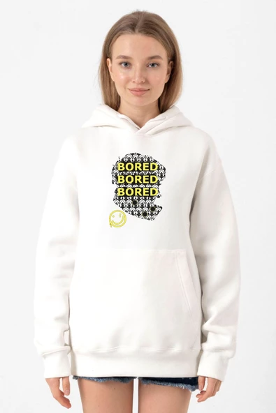 Sherlock Bored Beyaz Kadın 3ip Kapşonlu Sweatshirt - 2