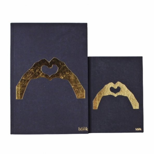Eller Kalp Siyah Yaprak İki Boy Defter Seti
