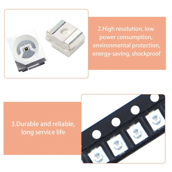 10 Adet - 3528 Smd Led, Elektronik Entegre ve Devreler için - 3