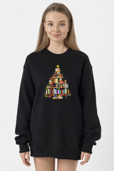 Book Lovers Christmas Siyah Kadın 2ip Sweatshirt