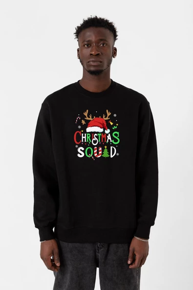 Christmas Squad Siyah Erkek 2ip Sweatshirt