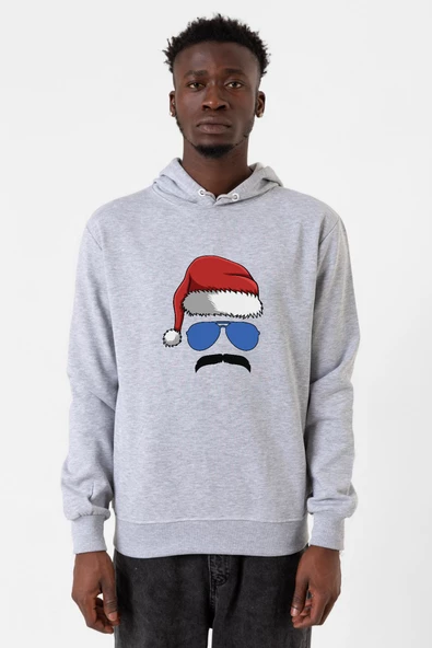 Mustache Christmas Hero Grimelanj Erkek Kapşonlu 3ip Sweatshirt ürün görseli