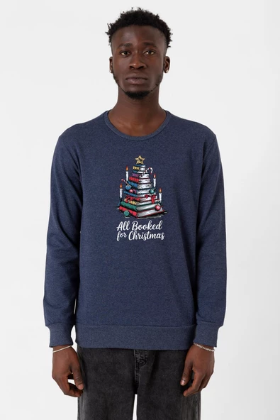 All Booked For Christmas indigo Erkek 2ip Sweatshirt - 1