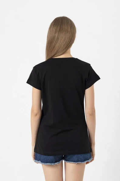 Broadway Christmas Siyah Kadın Tshirt - Resim 4