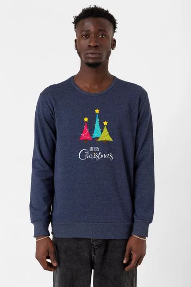 Merry Christmas indigo Erkek 2ip Sweatshirt - 1