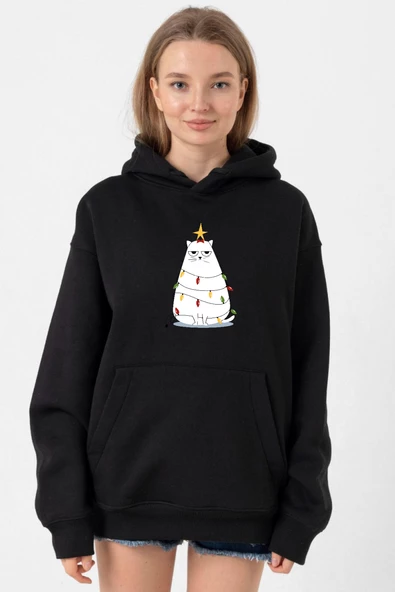 Grumpy Christmas Siyah Kadın 3ip Kapşonlu ürün görseli