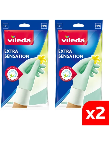Vileda Extra Sensation Temizlik Bulaşık Ediveni Orta Boy M/8 x 2 Adet - 1