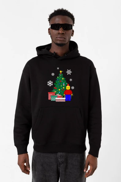 Lego Man Christmas Siyah Erkek 3ip Kapşonlu Sweatshirt