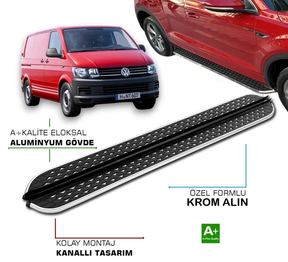 VOLKSWAGEN TRANSPORTER T6 KISA ŞASE 2015 - 2023 YAN BASAMAK ürün görseli 1