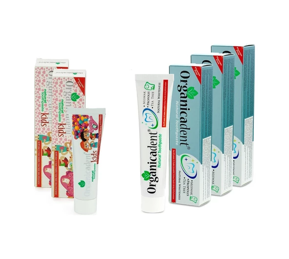 Organicadent Misvak ve Propolis Özlü Doğal Diş Macunu 3 x 105 G + Kids 2 x 70 G