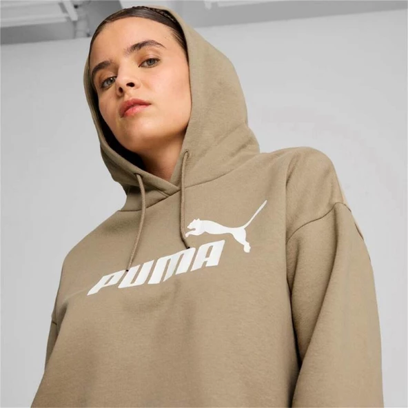 Puma Ess Cropped Logo Hoodie Oak Branch Kadın Spor Sweatshirt - 586869 67 - 3